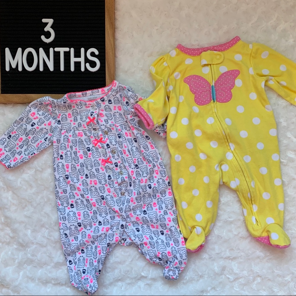 5 for $25 EUC Carters baby girl footie sleeper